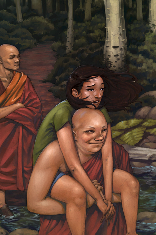 two-monks-and-a-woman
